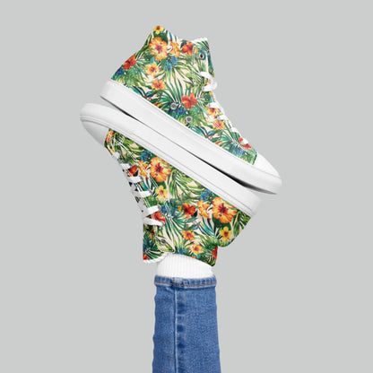 Tropical Paradise High Top Canvas Shoes