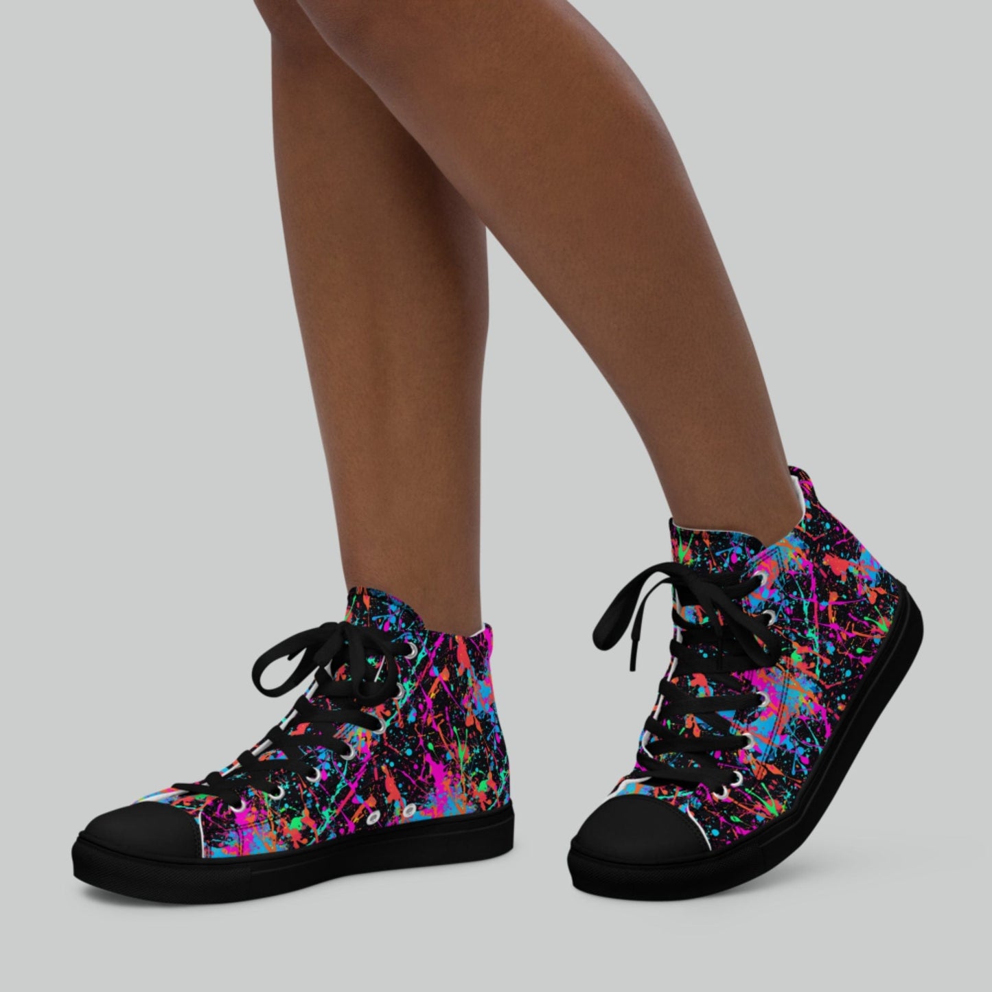 Neon Splash High Top Canvas Shoes
