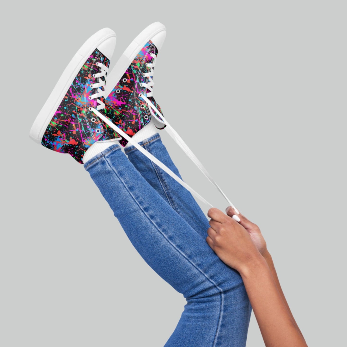 Neon Splash High Top Canvas Shoes