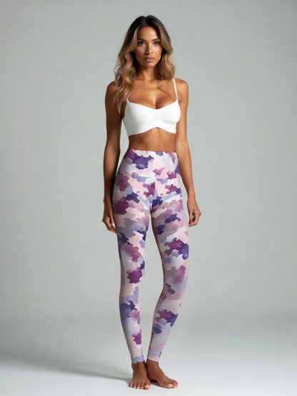 High-Waisted Leggings, Pastel Camo