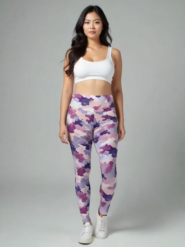 High-Waisted Leggings, Pastel Camo