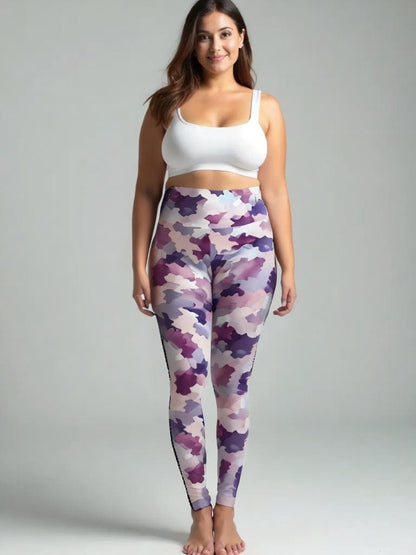 High-Waisted Leggings, Pastel Camo