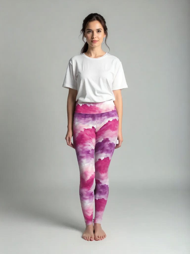 High-Waisted Leggings, Pink Twilight
