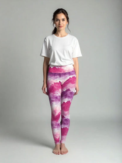High-Waisted Leggings, Pink Twilight