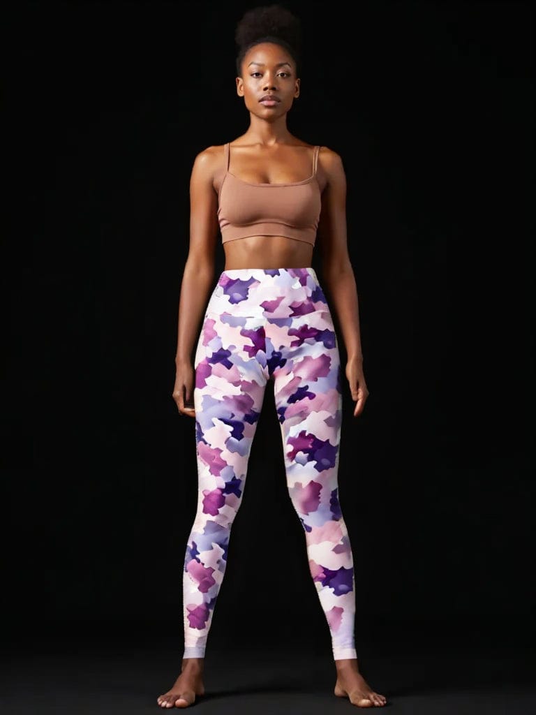 High-Waisted Leggings, Pastel Camo
