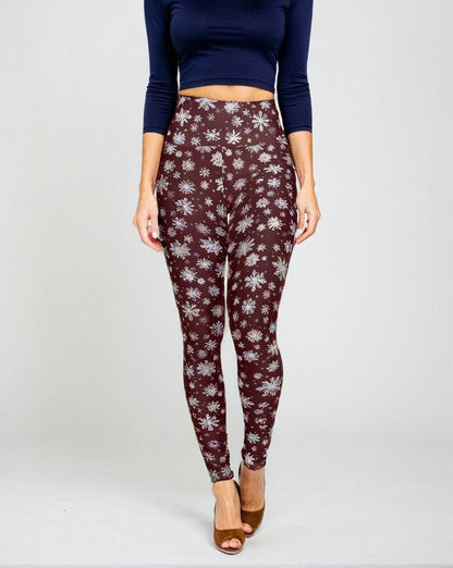 High-Waisted Leggings, Snowflake Charm