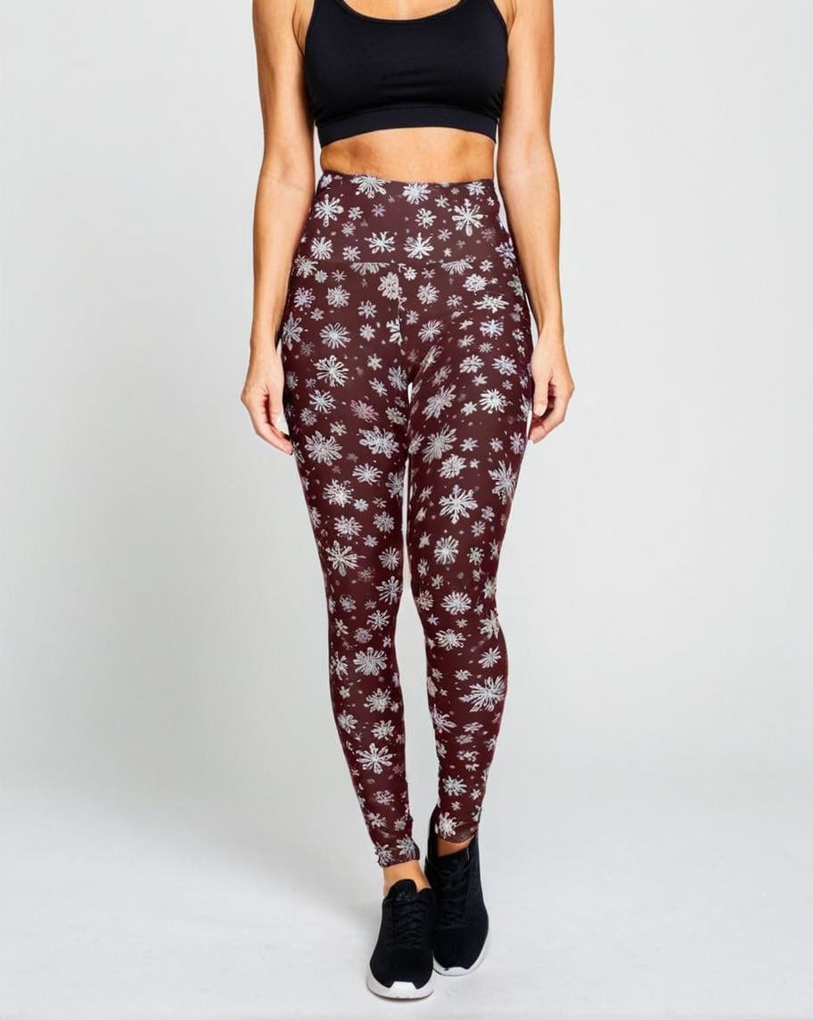 High-Waisted Leggings, Snowflake Charm