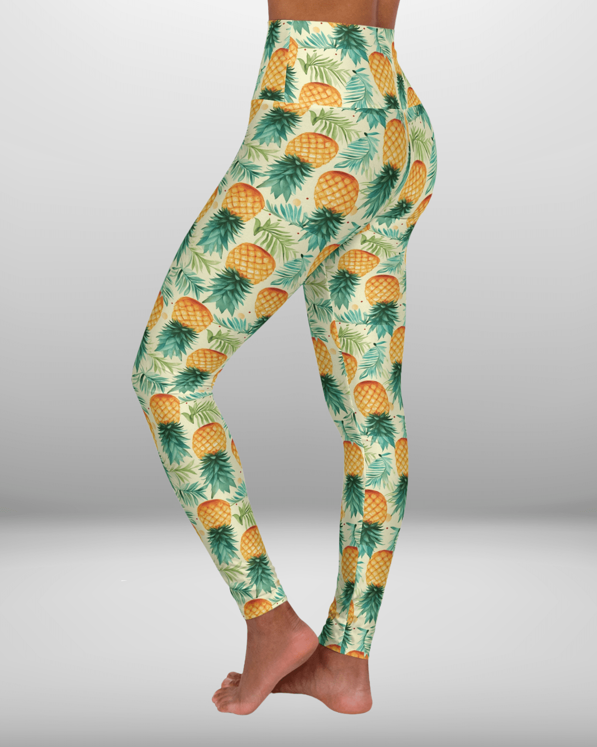 High Waisted Leggings, Pineapples