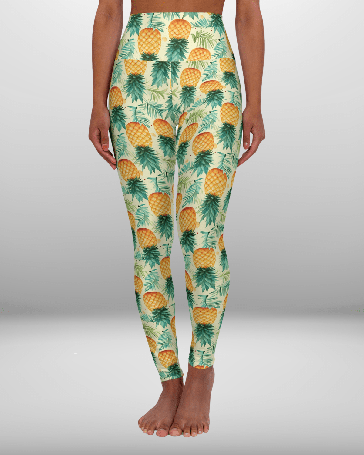 High Waisted Leggings, Pineapples